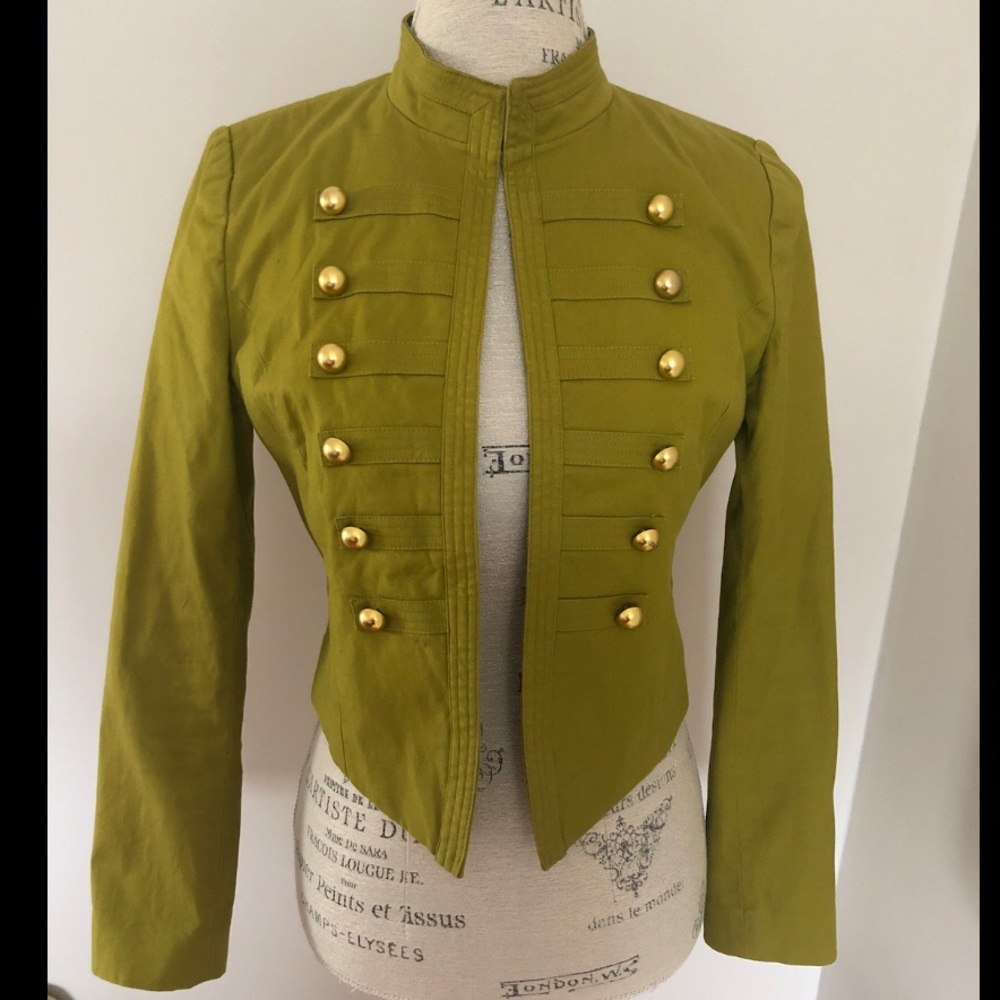 Cropped Military Style Blazer